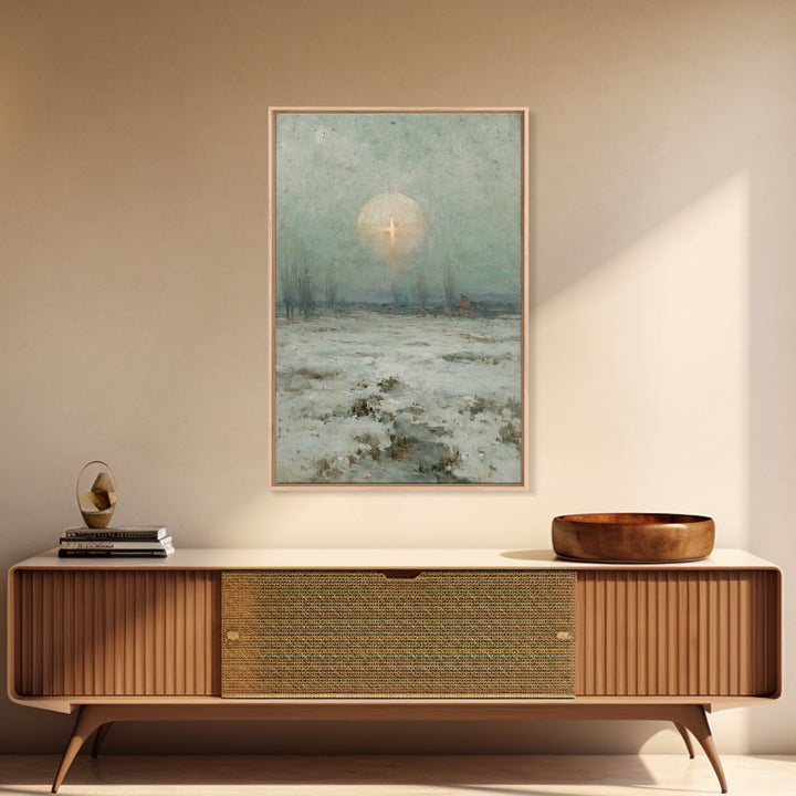 Snowfall Glory – Framed Canvas Print – Christian Wall Art – Christian Art Canvas – Christmas Art Prints – Moody Christian Art – Christian D