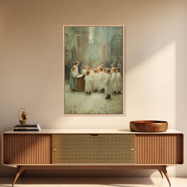 Choir Of Praise, Framed Canvas Print, Christian Wall Art, Christian Art Canvas, Christian Gift, Vintage Christian Art