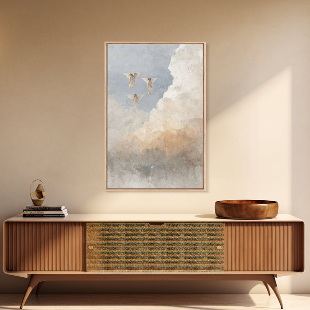 Cloudborne Messengers – Framed Canvas Print – Christian Art Print – Christian Wall Art – Christian Art Canvas – Christian Decor – Christian