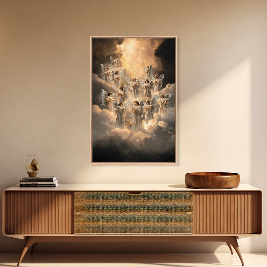 Angelic Chorus – Framed Canvas Print – Christian Art Canvas – Christmas Art – Christian Wall Art – Christian Decorations – Christian Gift
