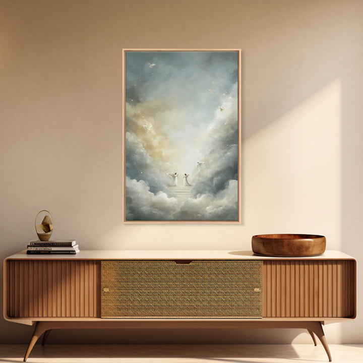 Heavenly Watch – Framed Canvas Print – Christian Art Canvas – Christian Wall Art – Christmas Art – Christian Gift Ideas – Christian Decor