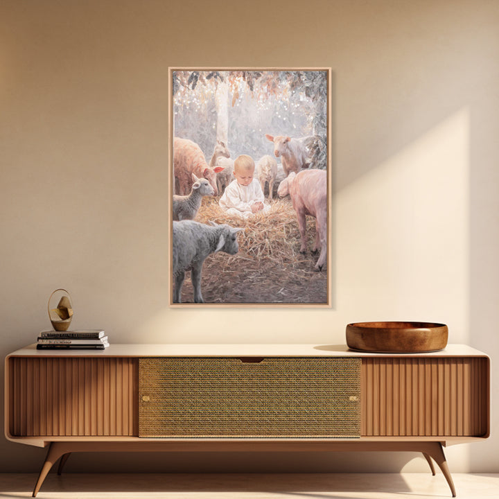 Lamb Of Peace – Framed Canvas Print – Christian Christmas Art – Christian Art Canvas – Christmas Art – Christian Wall Art – Christian Gift