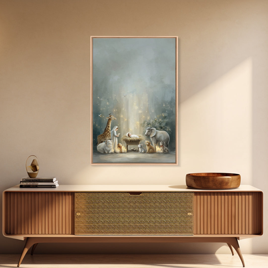Starborn Peace – Framed Canvas Print – Christian Christmas Art – Christian Wall Art – Jesus Painting – Christmas Canvas Wall Art – Christia