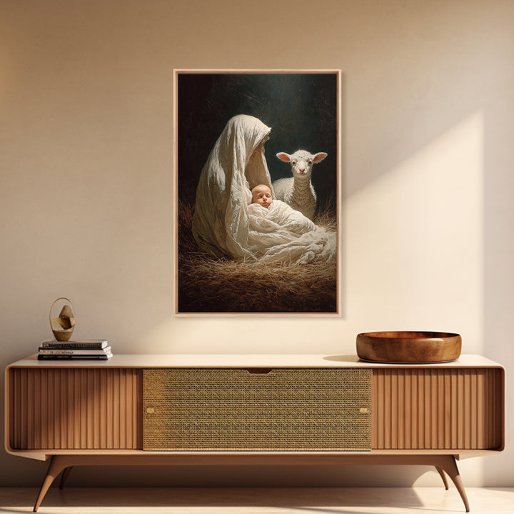Radiant Child Promise – Framed Canvas Print – Christian Wall Art – Christian Christmas Art – Jesus Painting – Christmas Art Framed – Christ