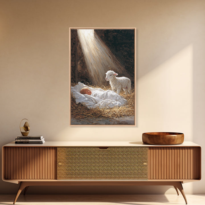 Soft Bethlehem Dawn – Framed Canvas Print – Christian Wall Art – Christmas Canvas Wall Art – Christian Art Canvas – Jesus Painting – Christ