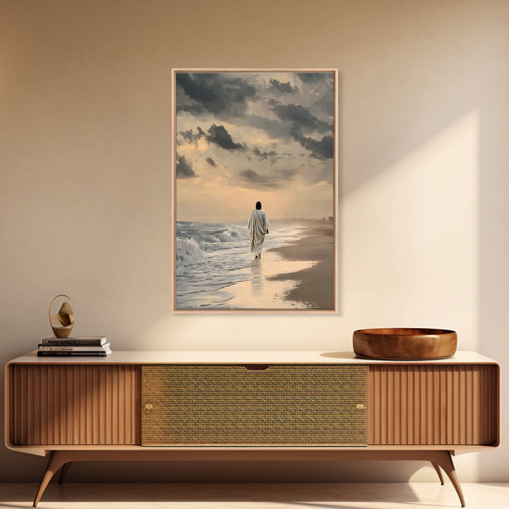 Still Waters – Framed Canvas Print – Christian Wall Art – Christian Art Canvas – Jesus Painting – Minimalist Christian Art – Christian Chri