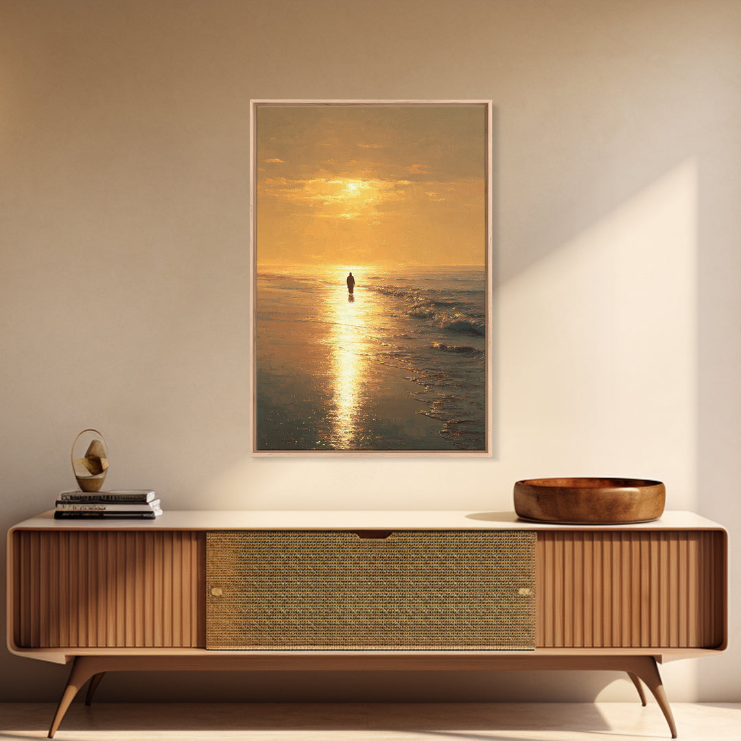 Golden Tide – Framed Canvas Print – Christian Art Canvas – Christian Painting – Jesus Painting – Christian Wall Art – Christian Christmas A