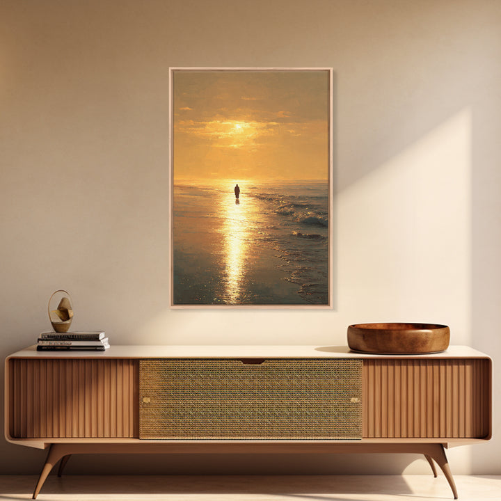 Golden Tide – Framed Canvas Print – Christian Art Canvas – Christian Painting – Jesus Painting – Christian Wall Art – Christian Christmas A
