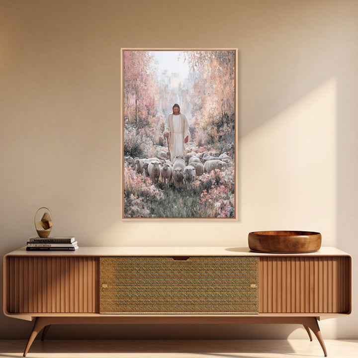 Garden Of Peace – Framed Canvas Print – Christian Wall Art – Jesus Painting – Christian Art Canvas – Christian Decor – Modern Christian Art
