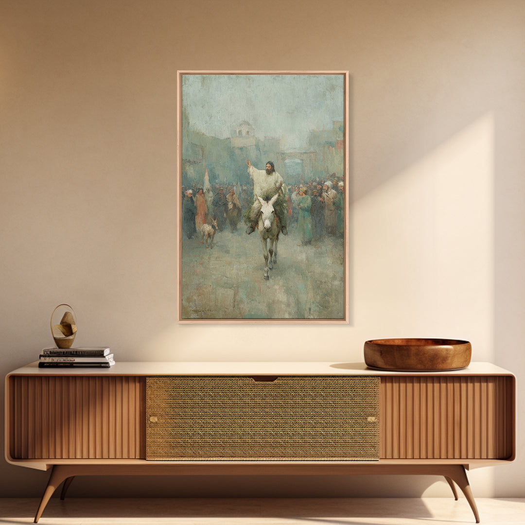City Gate Joy – Framed Canvas Print – Christian Art Work – Jesus Painting – Christian Wall Art – Christmas Art – Christian Home Decor