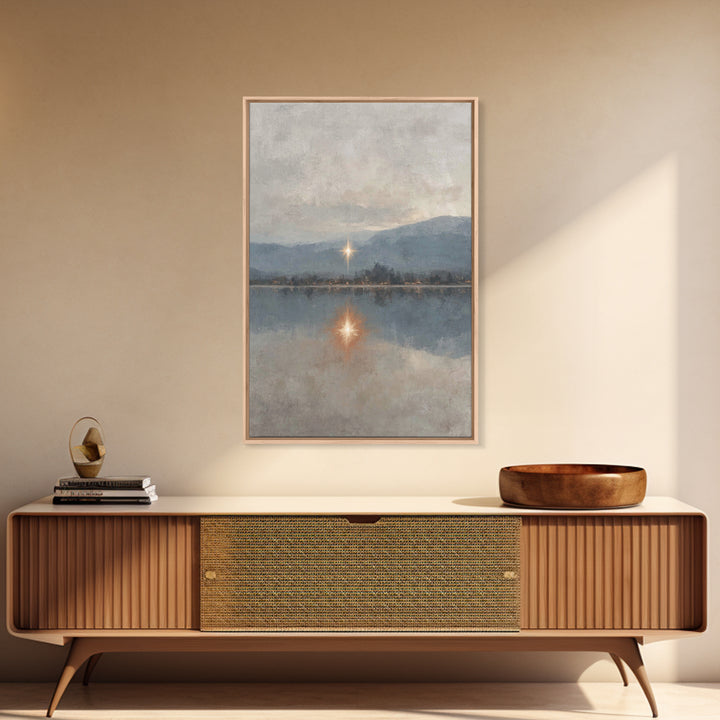 Heavenly Starrise – Framed Canvas Print – Christian Wall Art – Christian Art Canvas – Subtle Christian Art – Christmas Canvas Wall Art – Ch