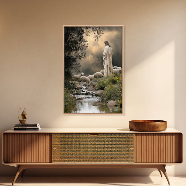 Autumn Pasture Grace – Framed Canvas Print – Christian Wall Art – Jesus Painting – Modern Christian Art – Christian Art Canvas – Christian
