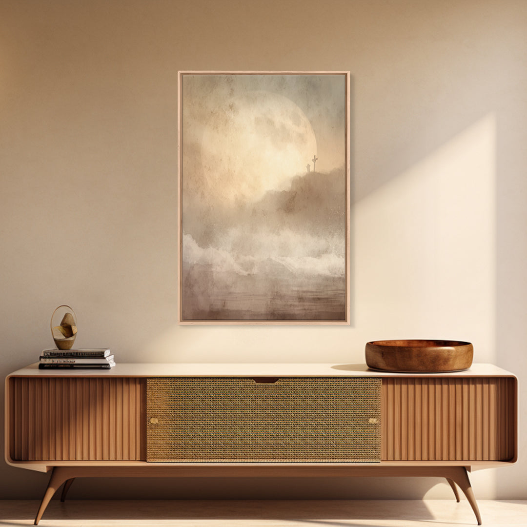 Silent Holy Passage – Framed Canvas Print – Christian Art Canvas – Christian Wall Art – Moody Christian Art – Jesus Painting