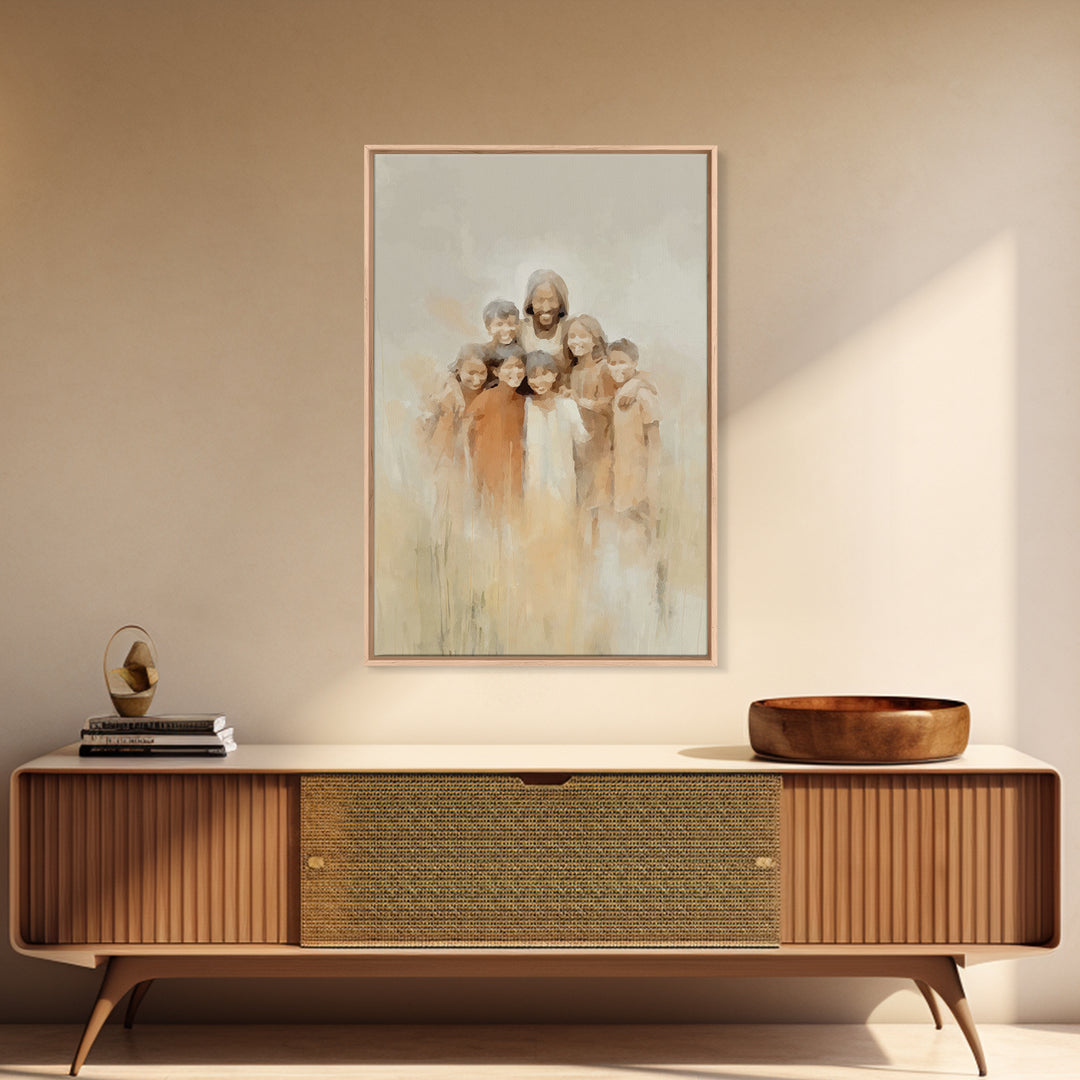 Circle of His Love | Framed Canvas Print | Christian Wall Art | Jesus Painting | Christian Art Canvas | Subtle Christian Art