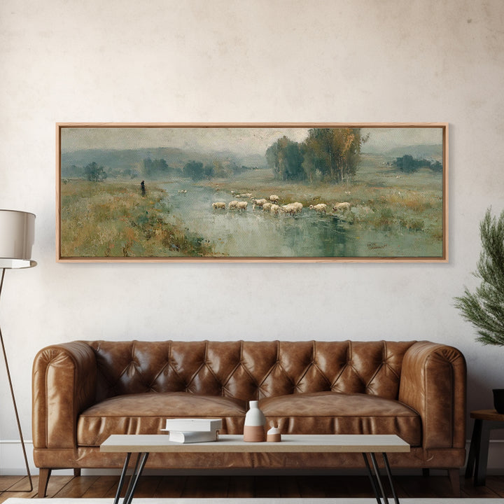 Fields Of Mercy, Framed Canvas Print, Christian Art Canvas, Christian Wall Art, Panoramic Wall Art, Jesus Painting