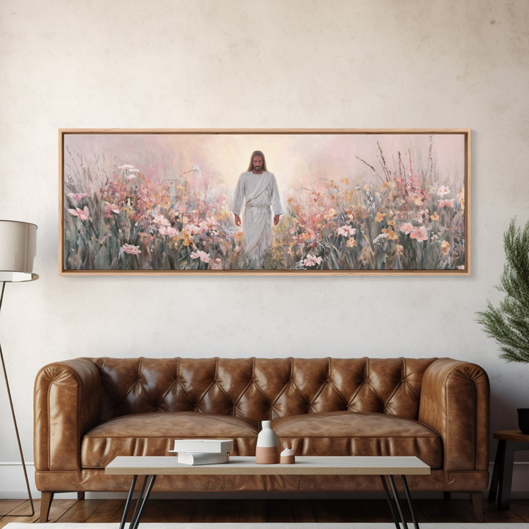 Path Of Renewal – Framed Canvas Print – Panoramic Painting – Christian Wall Art – Jesus Painting – Christian Art Canvas – Modern Christian
