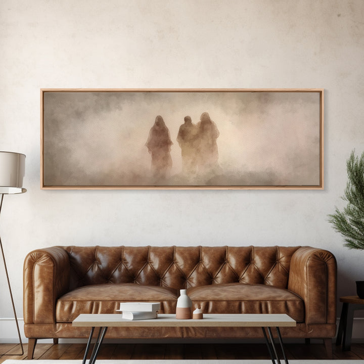 Pilgrims Of Light – Framed Canvas Print – Panoramic Art – Christian Wall Art – Jesus Painting – Christian Art Canvas – Christian Decor