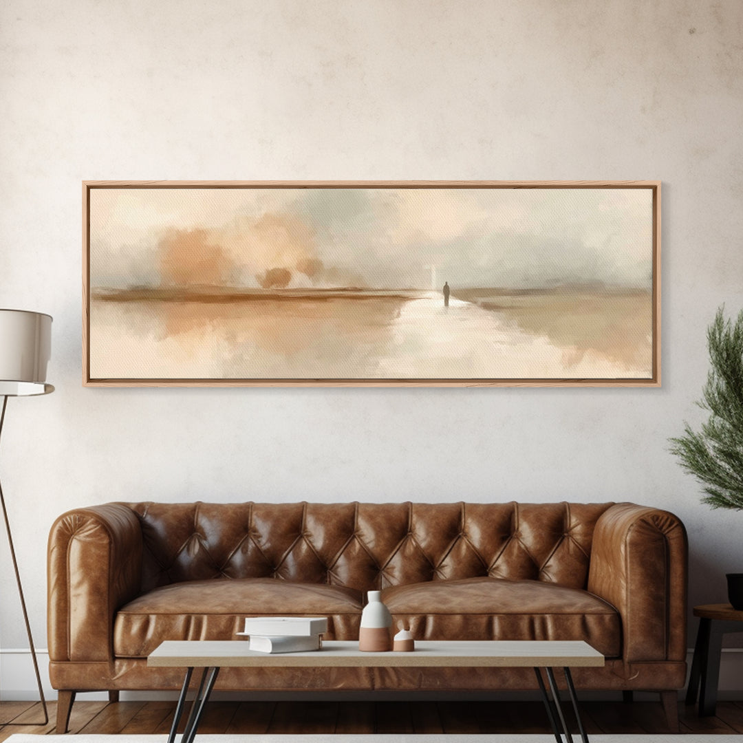 Desert Dawn Grace – Framed Canvas Print – Christian Art Canvas – Panoramic Painting – Christian Wall Art – Subtle Christian Art – Jesus Pai