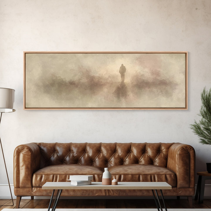 Valley Of Peace | Framed Canvas Print | Christian Art Canvas | Panoramic Wall Art | Christian Christmas Art | Jesus Painting | Christian De