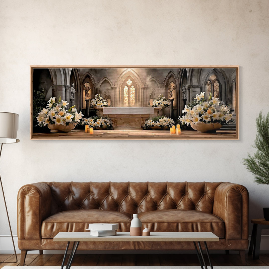 Holy Morning Light – Framed Canvas Print – Extra Wide Art – Christian Art – Christian Wall Art – Christian Christmas Art – Christian Art Ca