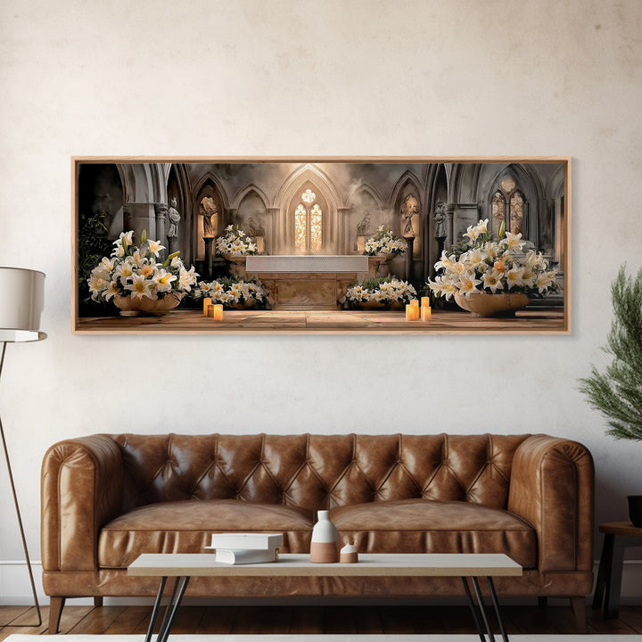 Holy Morning Light – Framed Canvas Print – Extra Wide Art – Christian Art – Christian Wall Art – Christian Christmas Art – Christian Art Ca
