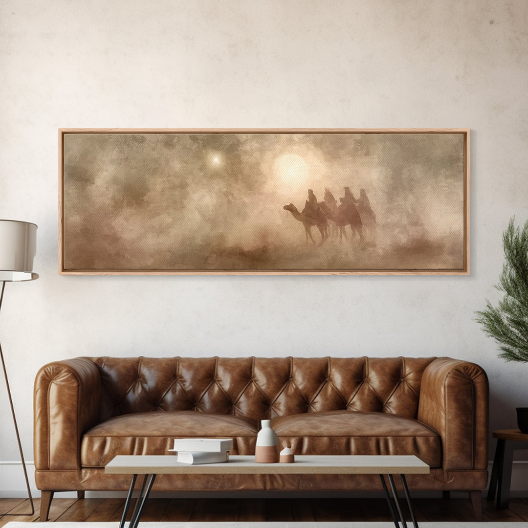 The Guiding Star – Framed Canvas Print – Panoramic Art – Christian Wall Art – Christmas Art – Christian Christmas Art – Christian Art Canva