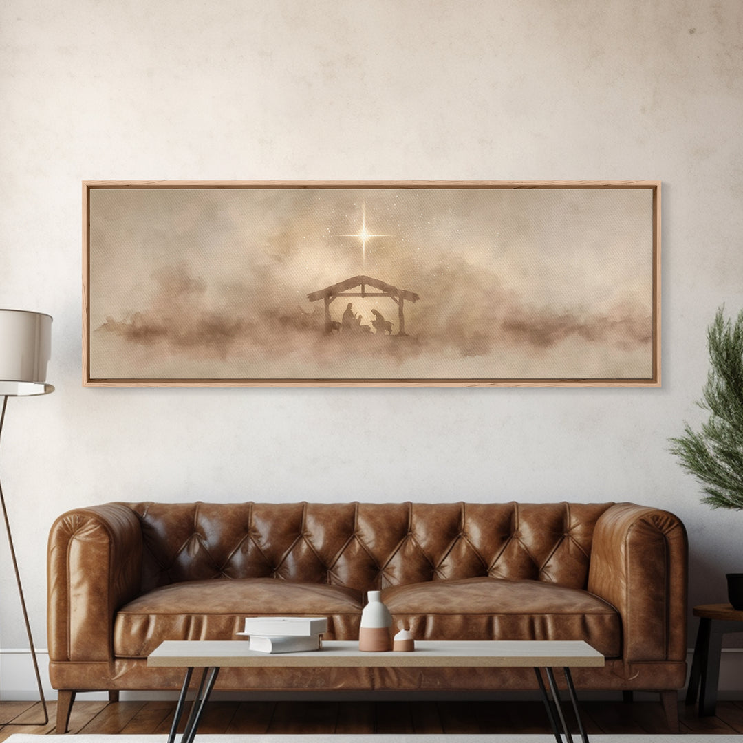 Star Of Mercy – Framed Canvas Print – Panoramic Print – Christmas Art – Christian Art Canvas – Christian Decorations – Christian Wall Art