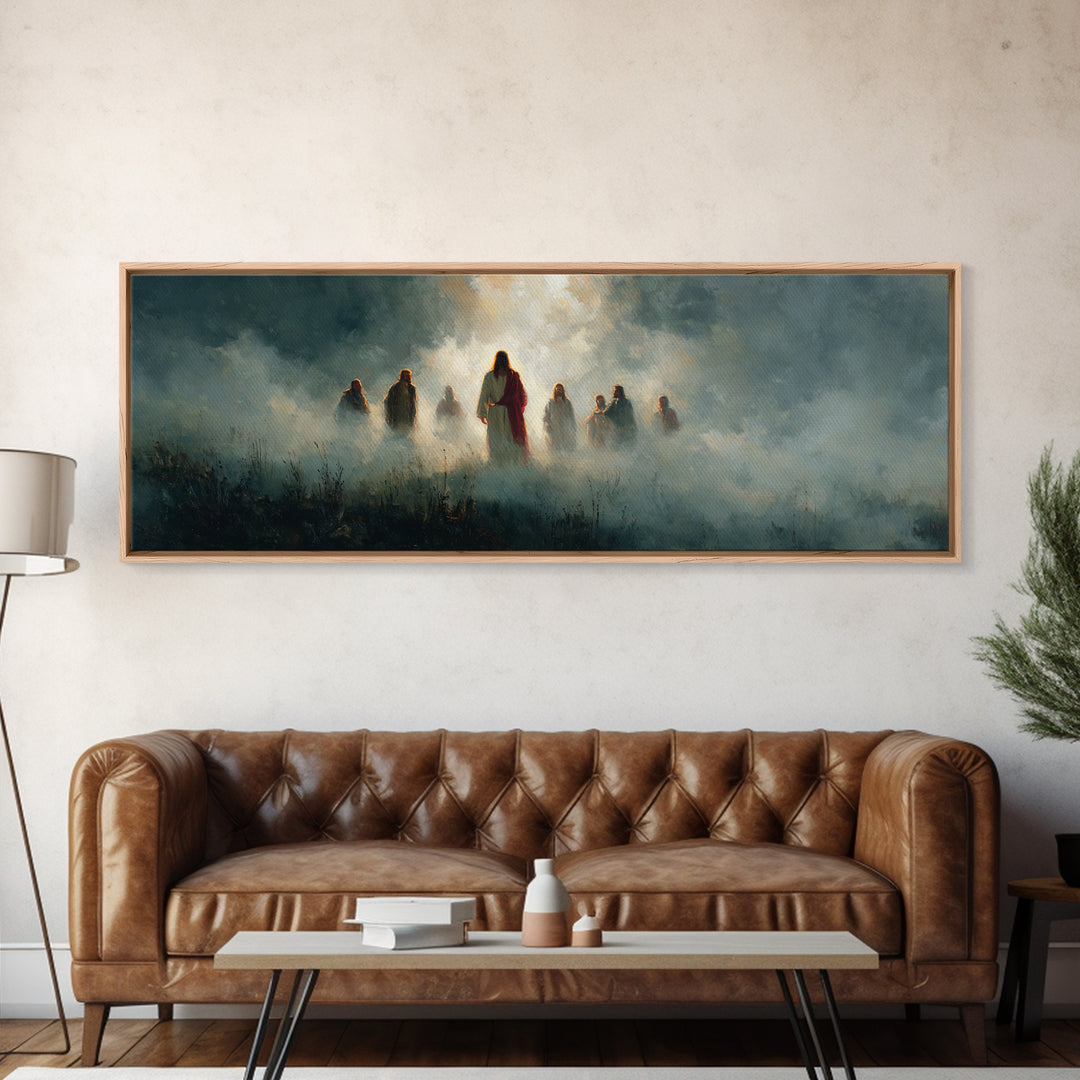 Call Of Disciples – Framed Canvas Print – Extra Wide Art – Christian Painting – Modern Christian Art – Jesus Wall Art – Christian Art Print
