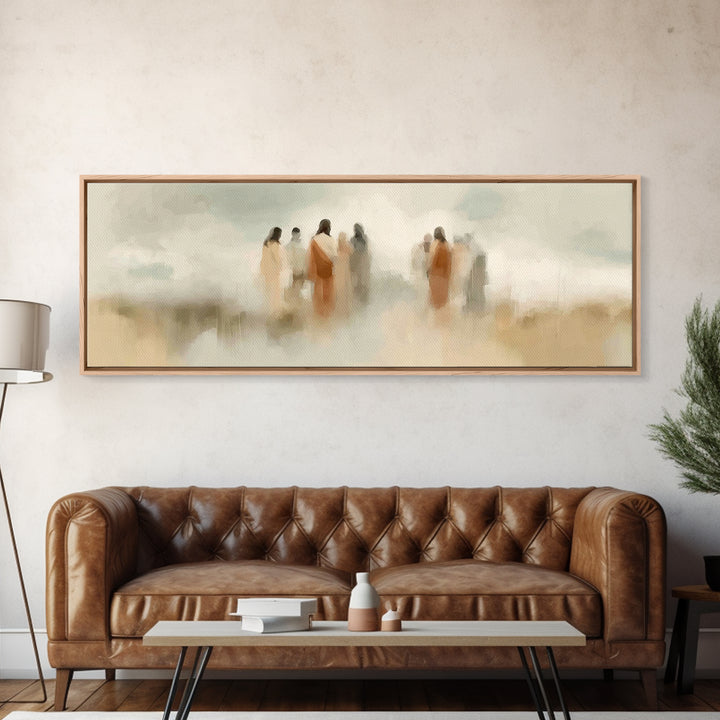 Path Of Discipleship | Framed Canvas Print | Jesus Painting | Christian Wall Art | Christian Art Canvas | Panoramic Painting | Christian Ch