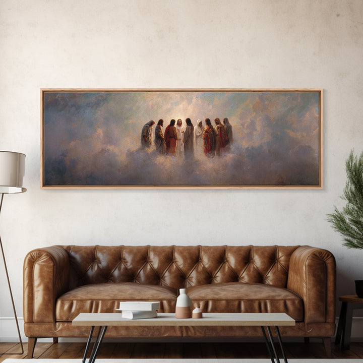 Circle Of Light – Framed Canvas Print – Christian Art Canvas – Christian Wall Art – Jesus Painting – Panoramic Print – Large Christian Pain