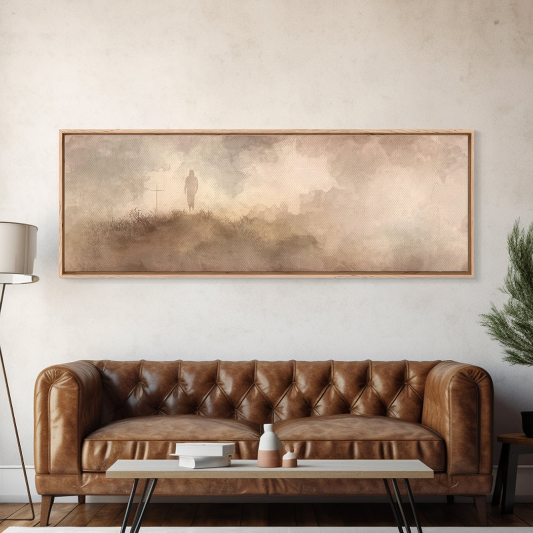Journey Of Grace | Framed Canvas Print | Christian Art Canvas | Christian Wall Art | Jesus Painting | Panoramic Frame | Christian Gift Idea