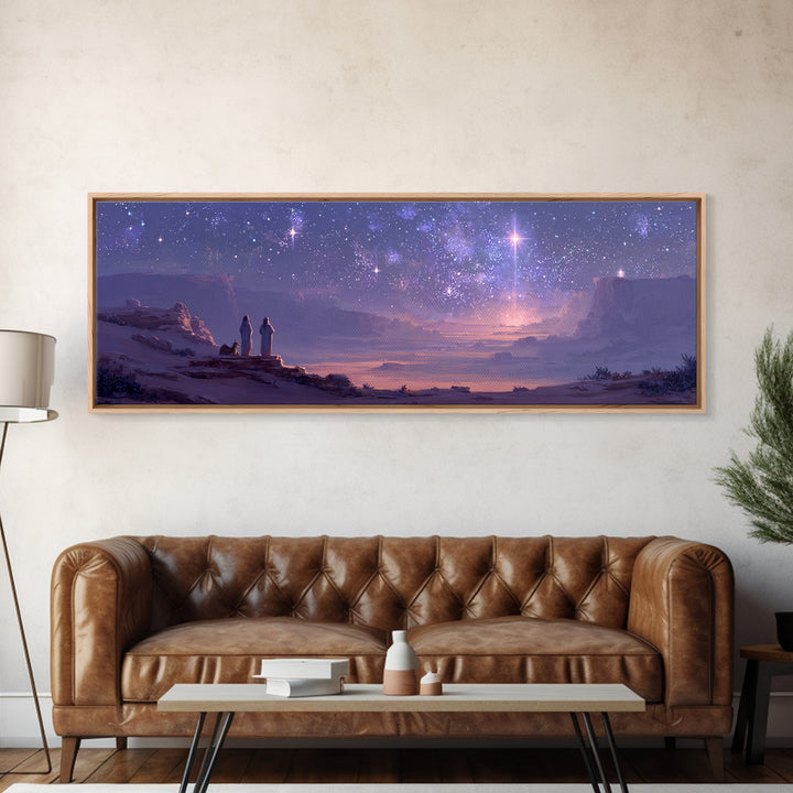 Sacred Cloud Path – Framed Canvas Print – Christian Wall Art – Christian Art Canvas – Panoramic Painting – Christian Christmas Art – Jesus