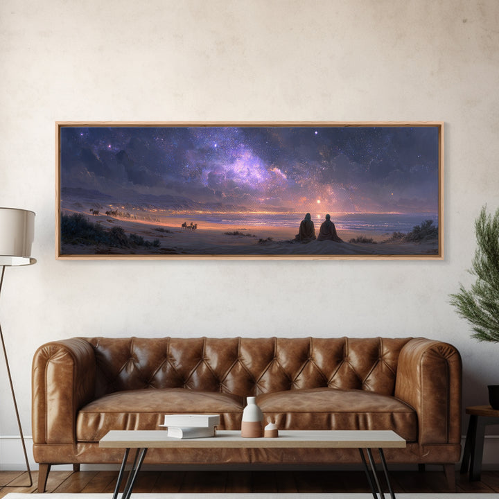 Twilight Wonder Sky, Framed Canvas Print, Panoramic Art, Christian Wall Art, Christian Art Canvas, Jesus Christmas Art, Modern Christian Ar