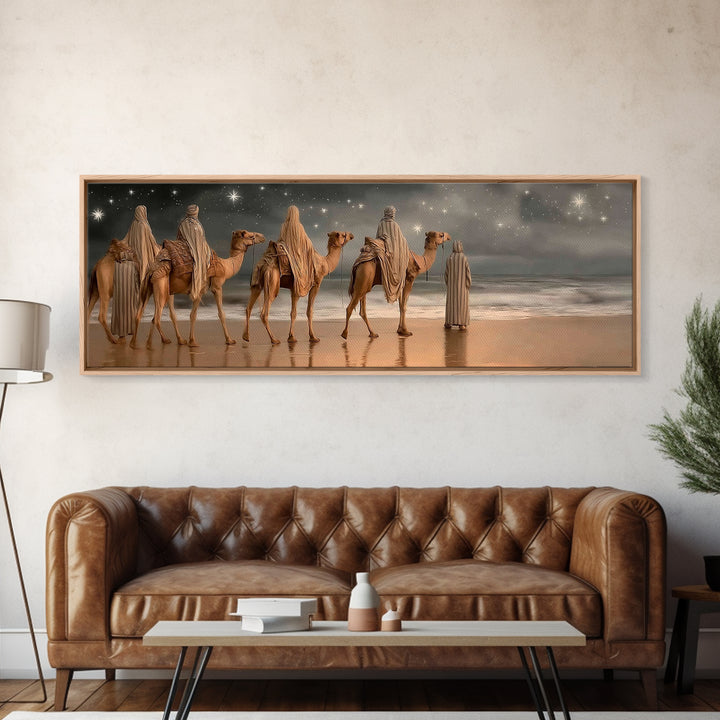 Guiding Star Journey | Framed Canvas Print | Christian Wall Art | Panoramic Print | Christian Art Canvas | Christmas Art | Christian Painti