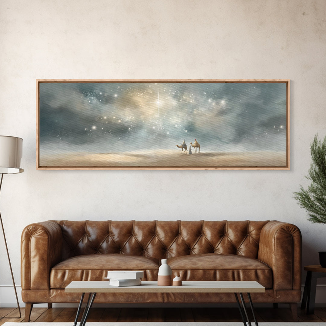 Heaven’s Bright Signal – Framed Canvas Print – Panoramic Art – Christian Wall Art – Christian Art Canvas – Jesus Christmas Art – Christian
