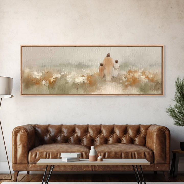 Fields of Mercy, Framed Canvas Print, Extra Wide Art, Christian Art, Jesus Painting Canvas, Christian Christmas Decor, Modern Christian Art