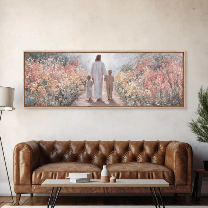 Path of Gentle Light – Framed Canvas Print – Panoramic Print – Christian Wall Art – Jesus Art Print – Christian Christmas Art – Christian D