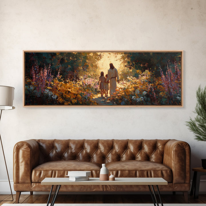 Everlasting Warmth – Framed Canvas Print – Panoramic Art – Christian Wall Art – Jesus Canvas Art – Christian Christmas Decor – Christian Ar