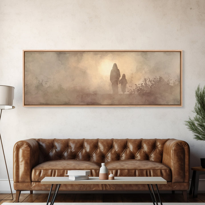 Guiding Light Peace, Framed Canvas Print, Panoramic Print, Christian Art Canvas, Jesus Painting, Christian Christmas Decor, Modern Christia