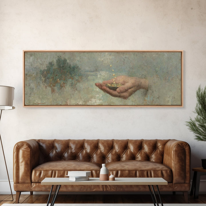Heaven’s Provision, Framed Canvas Print, Panoramic Print, Christian Art Canvas, Jesus Painting, Christian Art Work, Christian Christmas Dec