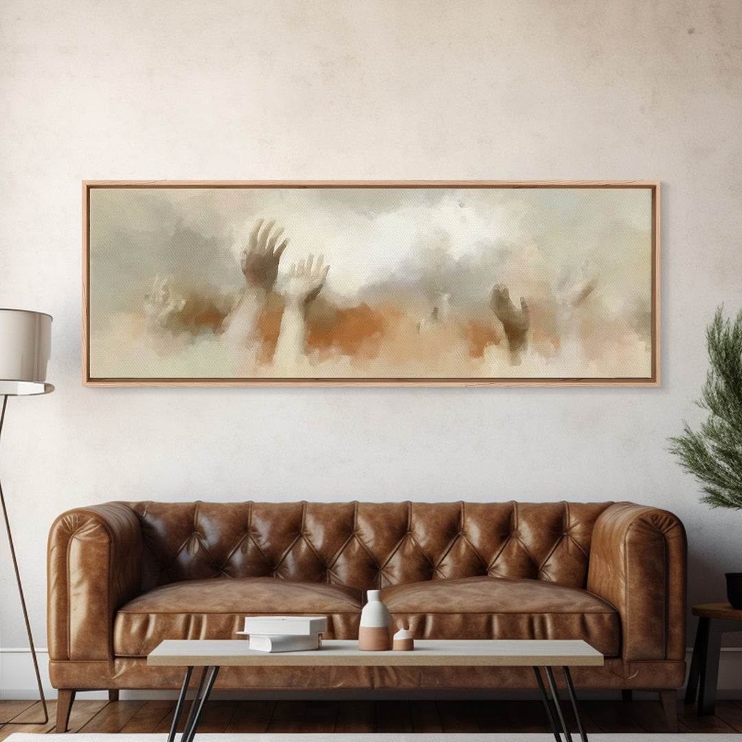 Rising Praise, Framed Canvas Print, Panoramic Art, Christian Wall Art, Christian Art Canvas, Christian Gift Ideas, Subtle Christian Art