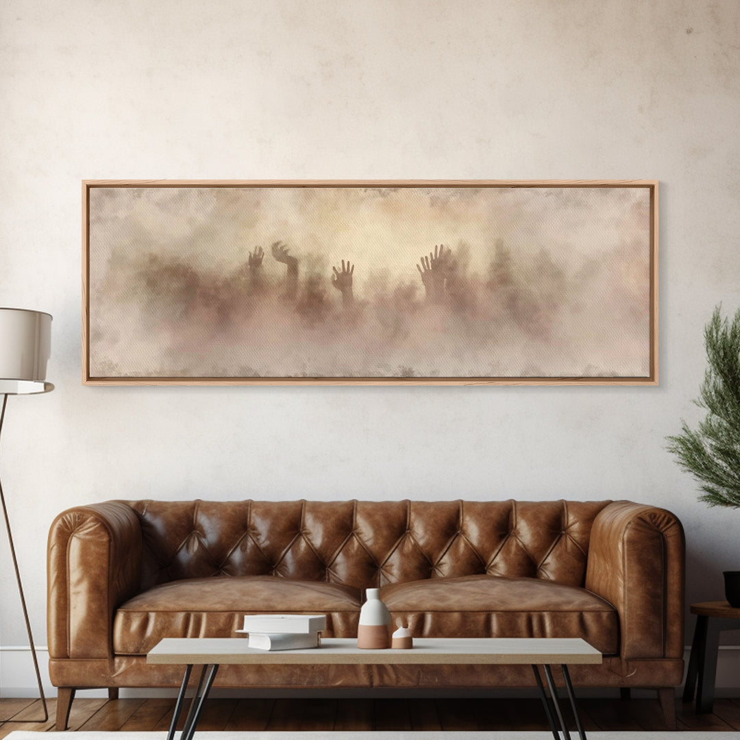 Rising In Faith | Framed Canvas Print | Christian Wall Art | Panoramic Painting | Christian Art Work | Jesus Painting | Christian Decor