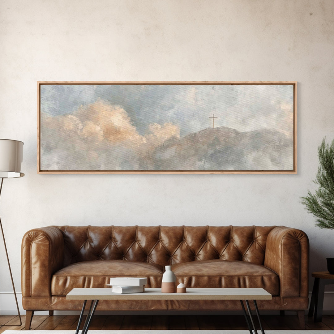 Triumphant Dawn - Framed Canvas Print - Christian Wall Art - Panoramic Art - Christian Art Canvas - Modern Christian Painting - Christian D