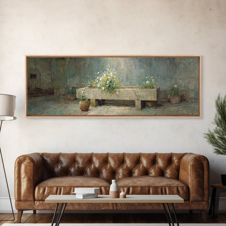 Garden Of Hope - Framed Canvas Print - Christian Art Prints - Panoramic Frame - Christian Decor - Christmas Art