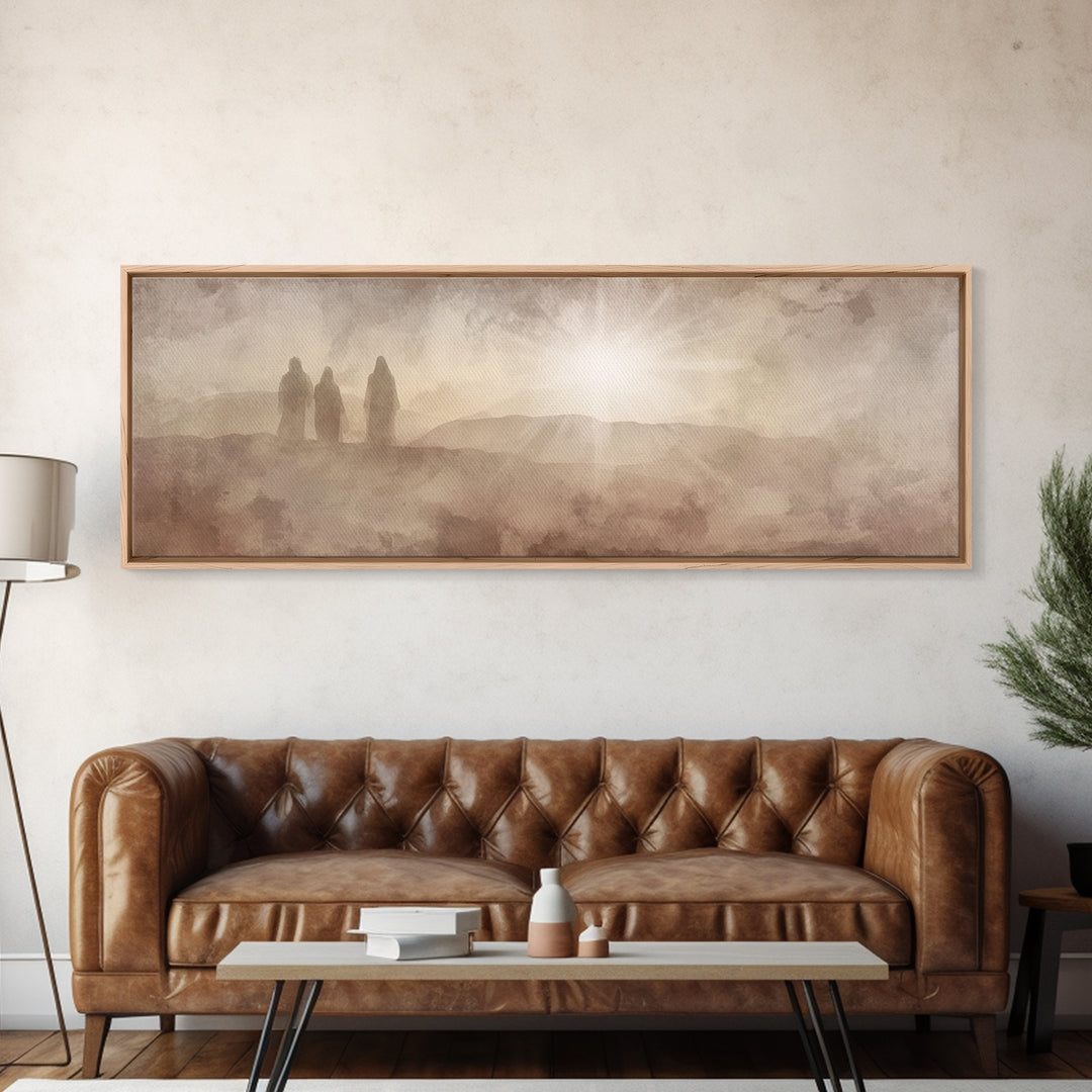 Desert Disciples – Framed Canvas Print – Panoramic Wall Art – Christian Art – Christian Art Canvas – Christian Painting – Unique Christian