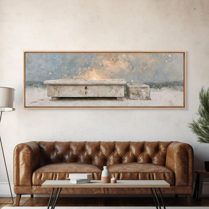 Blessings Of The Shore – Framed Canvas Print – Jesus Painting – Panoramic Art – Christian Wall Art – Christian Art Canvas