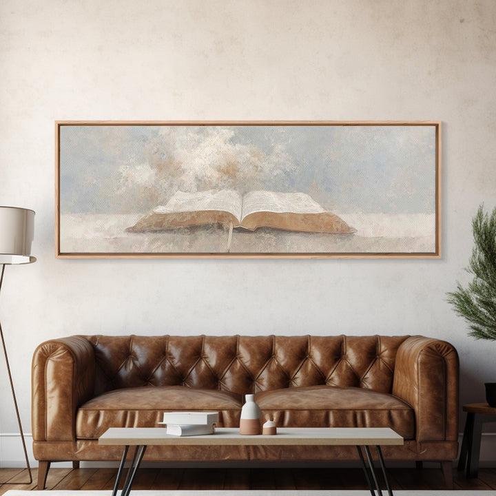 Scripture Light | Framed Canvas Print | Panoramic Wall Art | Christian Art Canvas | Christian Art | Christian Painting | Minimalist Christi