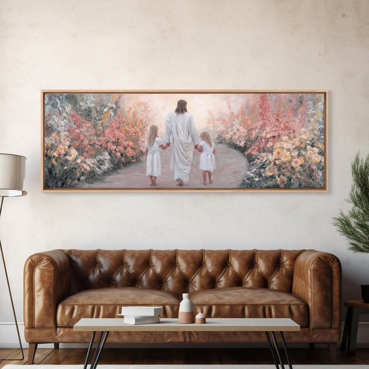 Pathway Of Hope, Framed Canvas Print, Panoramic Painting, Christian Art Canvas, Jesus Painting, Christian Art