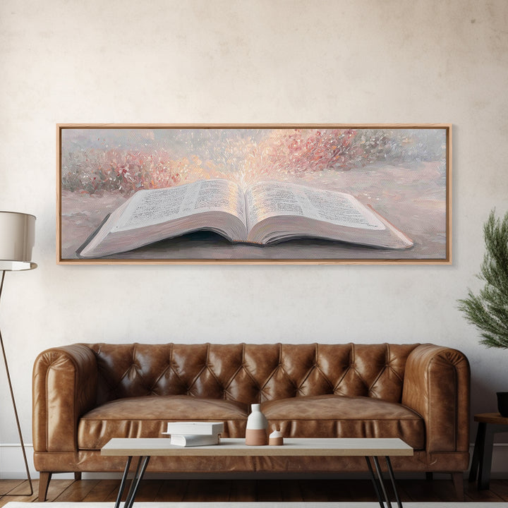 Blossoms Of Faith – Framed Canvas Print – Christian Wall Art – Christian Art Canvas – Panoramic Wall Art – Christian Painting – Christmas A