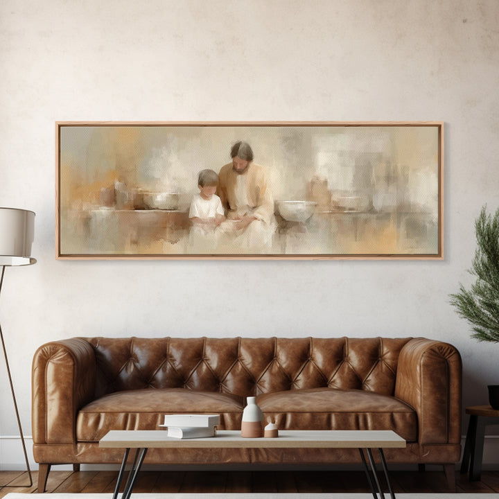 Guiding Lantern Path – Framed Canvas Print – Christian Wall Art – Panoramic Print – Christian Art Canvas – Christian Decor – Christmas Art